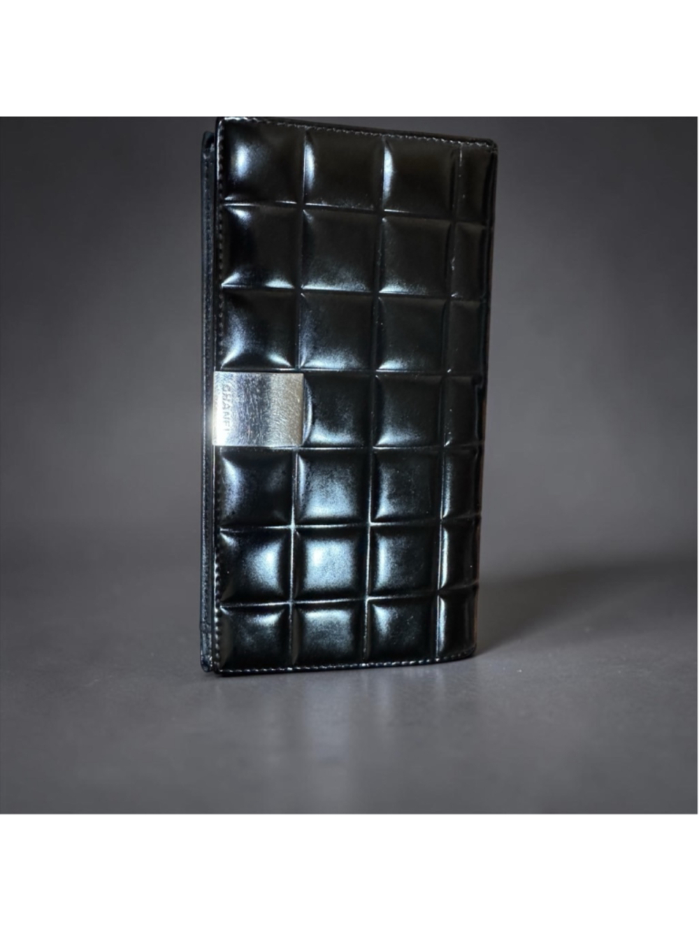 Chanel Chocolate Bar Patent Leather Wallet & COA, Dust Bag